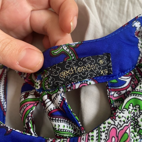 Blue, purple paisley maxi dress with slits size XS - Picture 3 of 4